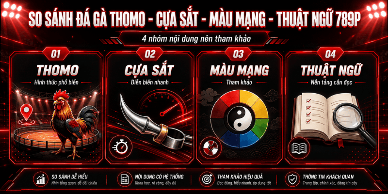 So sánh đá gà Thomo cựa sắt màu mạng 789P