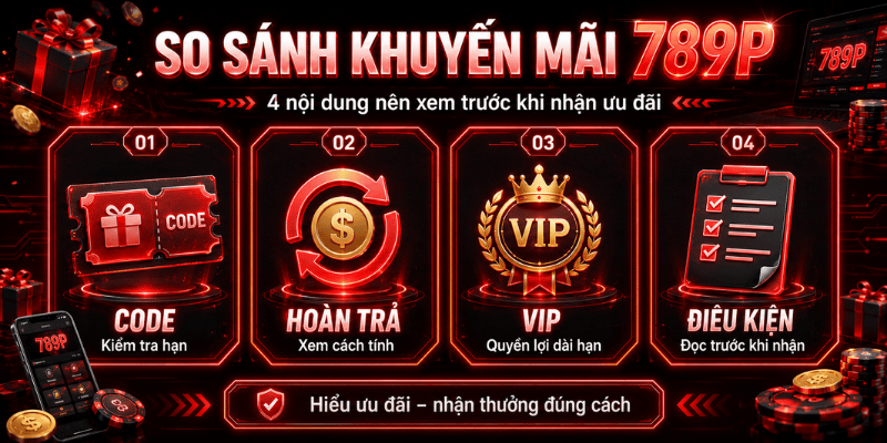 So sánh khuyến mãi 789P code hoàn trả VIP